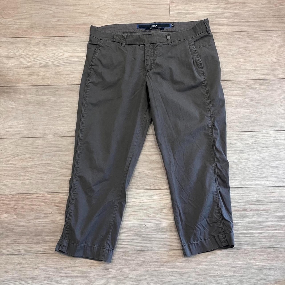 Mexx Brown Cropped Chino Capris Low Rise Women 8 Minimalist Quiet Luxury Indie - Picture 2 of 8